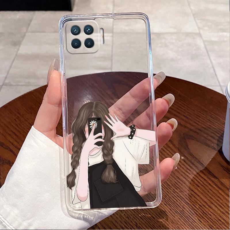 Чехол для OPPO Reno 4F A73 A93 4G F17 Pro Чехол Прозрачный Роскошный Милый Кролик с Сердечком Забавный Рисунок Мягкий Силиконовый Чехол для Телефона Задняя Крышка