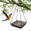 Square Bird Suspended Feeder Large Capacity Bird Chain Tray Hanging Bird Feeder Garden