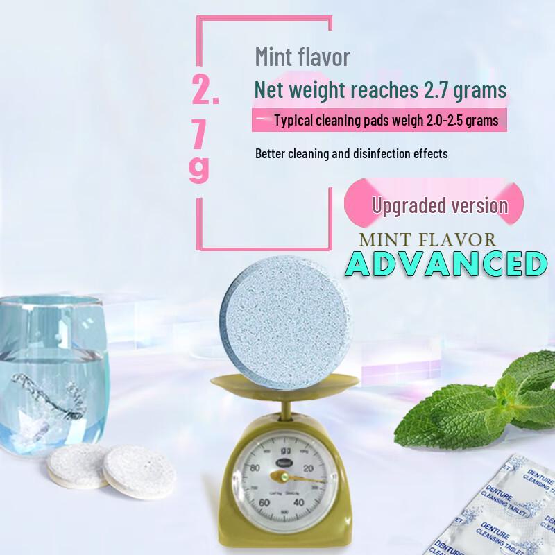 Таблетки для чистки ретейнеров и зубных протезов со вкусом мяты Dearfly