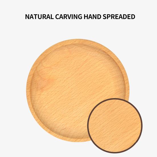 Storage Tray Multipurpose 4 Shapes Solid Wood Square Rectangle Round Ellipse Dinner Breads Plate