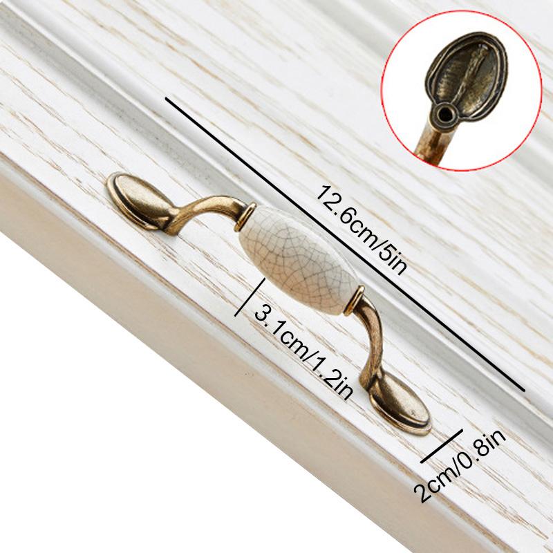 1 шт. ручка для шкафа во французском стиле, ручка для ящика шкафа, антикварные ручки для дверей шкафа, мебельная фурнитура, керамика, дизайн с трещинами