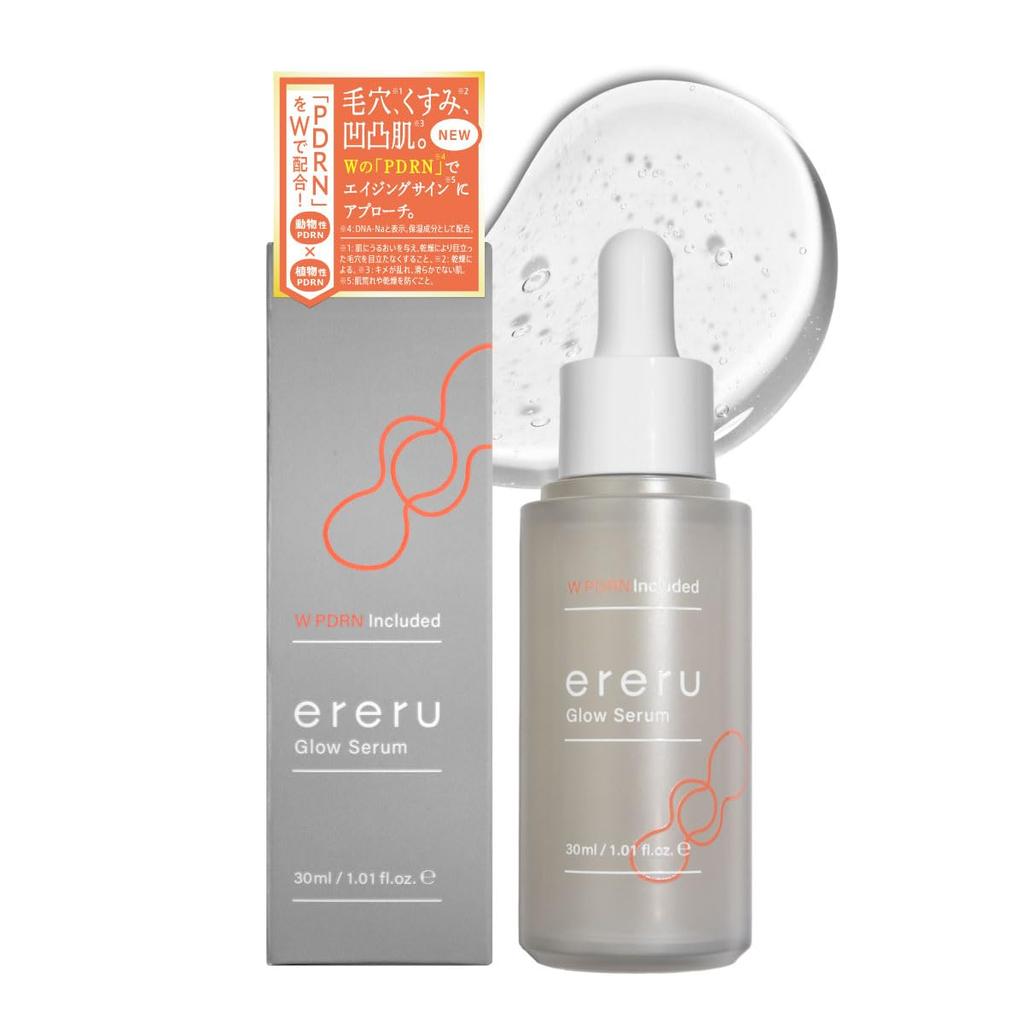 Ereru WPDRN Glow Serum 30 мл PDRN Double Formula Moisturizing Serum Ниацинамид Пантенол Гиалуроновая кислота Коллаген Сделано в Японии