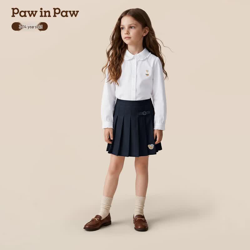 Детская рубашка PawinPaw с длинным рукавом и воротником-куклой