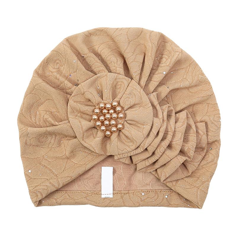 1 шт. однотонная мусульманская бандана, кепка, этнические аксессуары для волос, солнцезащитная тюрбанная шляпа, цветок, бисер, винтажный хиджаб