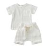 Toddler Kids Baby Boy Girl 2PCS Clothes Set Short Sleeve Tops T-shirt Short Pants Outfits