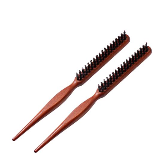1/2Pcs Boar Bristle Teasing Hair Brush Wooden Long Handle Curl Fluffy Hair Rat Tail