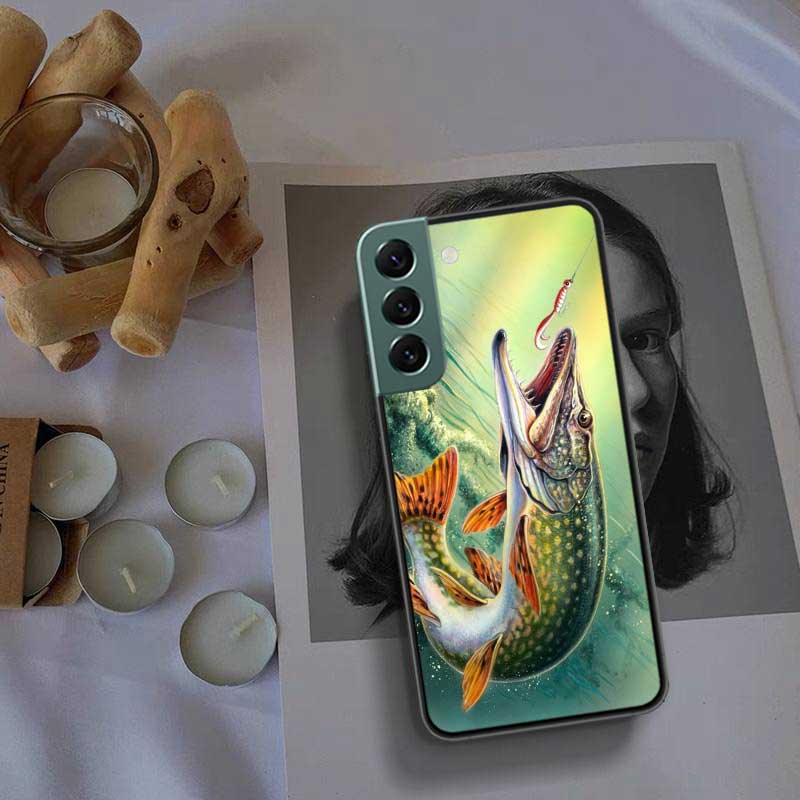 Чехол для телефона Samsung Galaxy S24 S22 Ultra S21 Plus S20 S23 FE S10 S10E S9 S8 S7 Edge с рисунком «Рыбалка на форель» Силиконовый Так