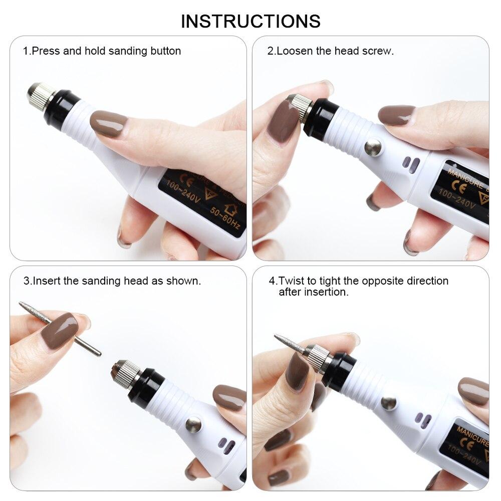 Профессиональная электрическая дрель для ногтей, маникюрный набор, инструмент для удаления ручек для ногтей, инструменты для полировки, прочный комплект оборудования для ногтей