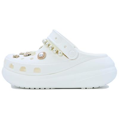 Crush Clog Барочный Жемчуг EVA Изысканные Простые Пуховые Туфли для мужчин и женщин в белом и серебристом цвете