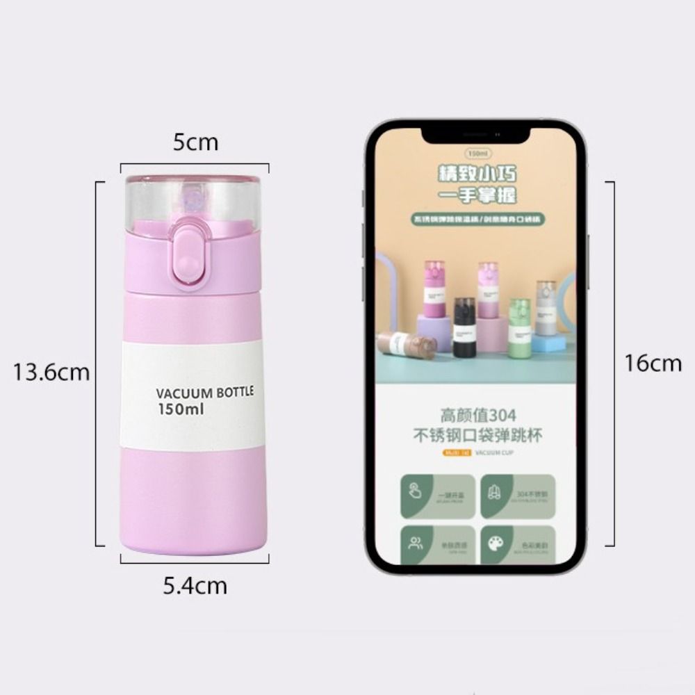 150/250ml Mini Mini Water Cup Stainless Steel Insulated Bottle Quality Vacuum Cup  Travel