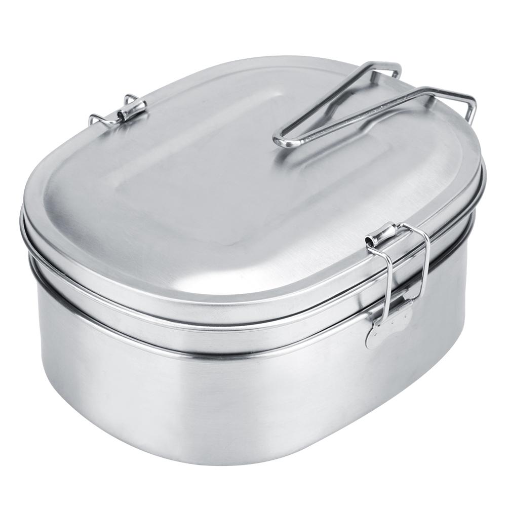 Двухслойный ланч-бокс из нержавеющей стали Bento Food Container Outdoor Travel Picnic