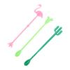 6Pcs Plastic Cocktail Muddler Drink Wine Decor Cocktail Swizzle Sticks Prickly Pear Flamingo Wine Stirrer Coffee Puddler