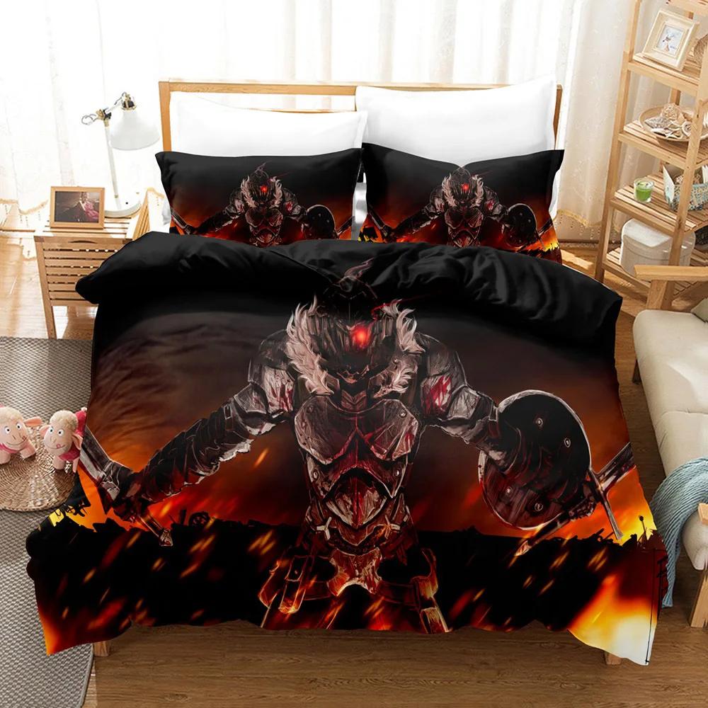 Аниме Goblin Slayer Постельное белье Комплект постельного белья для девочек Одеяло Пододеяльники Наборы для домашнего декора Одинарный Queen King Size Подарок Дети Kawaii Мультфильм