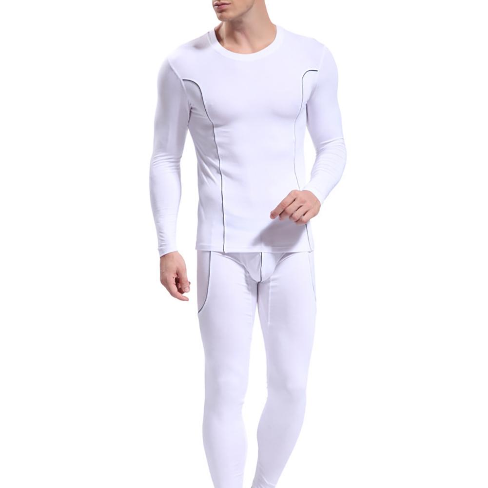 Комплект мужского термобелья Keep Warm с длинным рукавом и полосатым узором и облегающими штанами