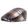 Autumn Winter Plaid Beret Men's Wool Warm Forward Cap British Peaked Cap Newsboy Cap