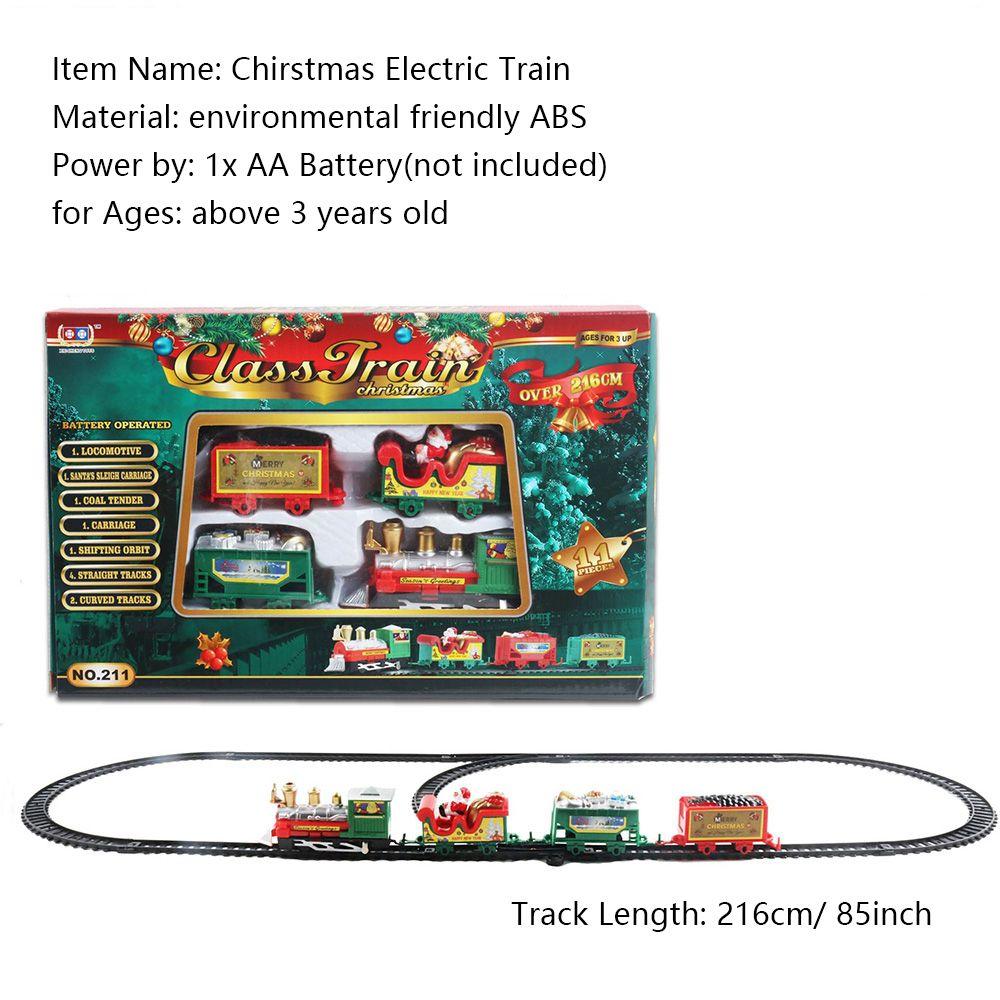Music Xmas Decoration Electric Train Christmas Toy Railway Trains Transportation Building Toys