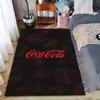Ковер с принтом логотипа Coca-Cola, Коврик с темным фоном для декора дома, Подходит для использования в качестве противоскользящего покрытия для гостиной, спальни, диванов
