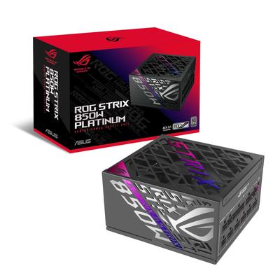 Блок питания ASUS с большим радиатором ROG, технология 0 дБ, совместим с ATX, сертификат 80 PLUS Platinum, 850 Вт, официальный японский дилер, GPU-FIRST 3.1, ROG-STRIX-850P-GAMING