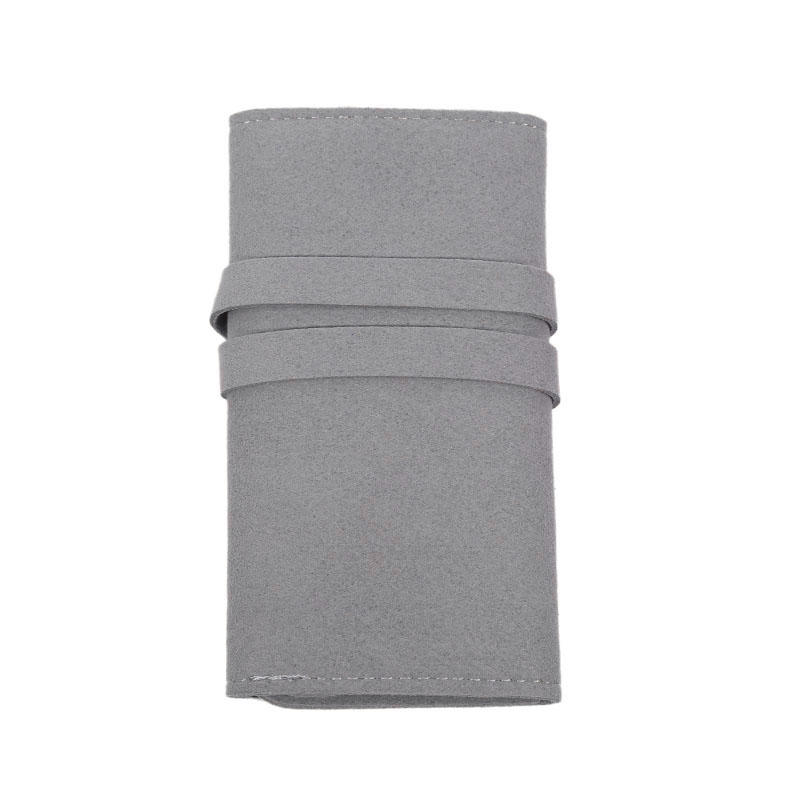 Portable Jewelry Storage Bag PU Leather Necklace Organizer Roll Bags Foldable Earring Ring Gifts Pouch for Women Travel