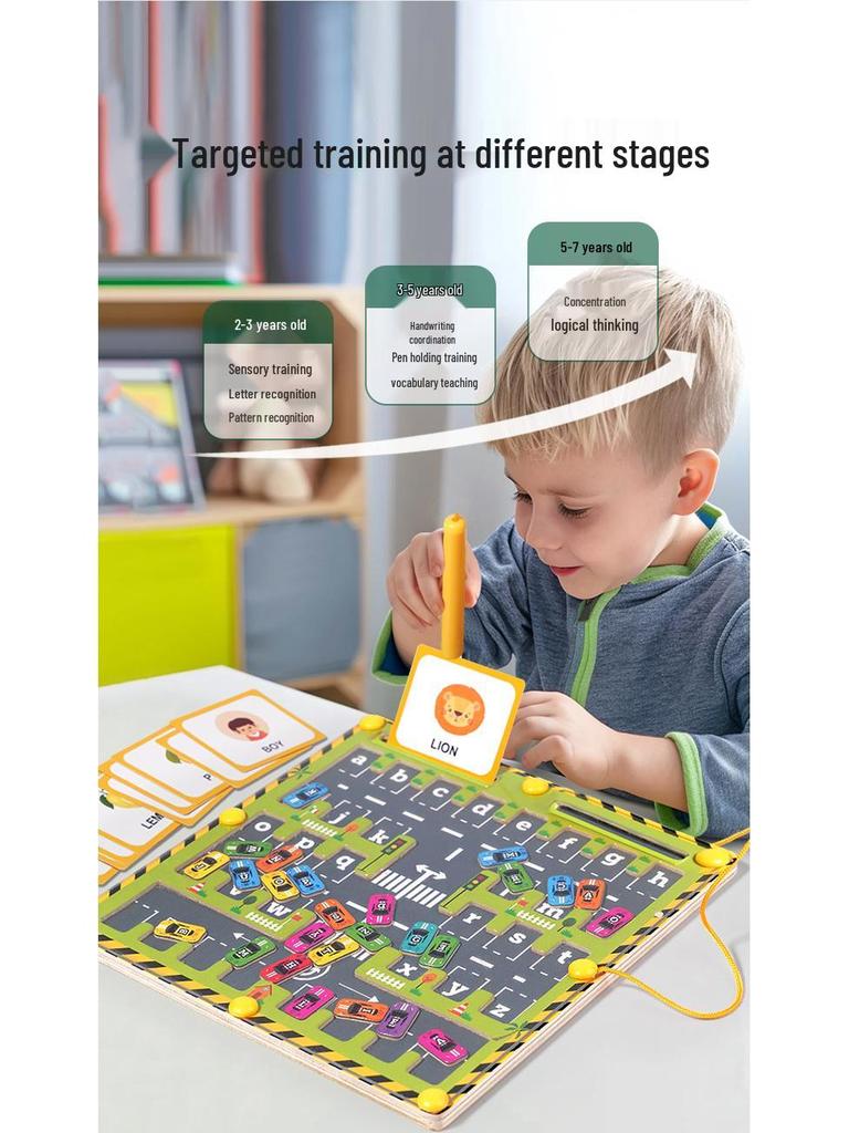 Магнитный лабиринт Парковка и игра с алфавитом для правописания и распознавания