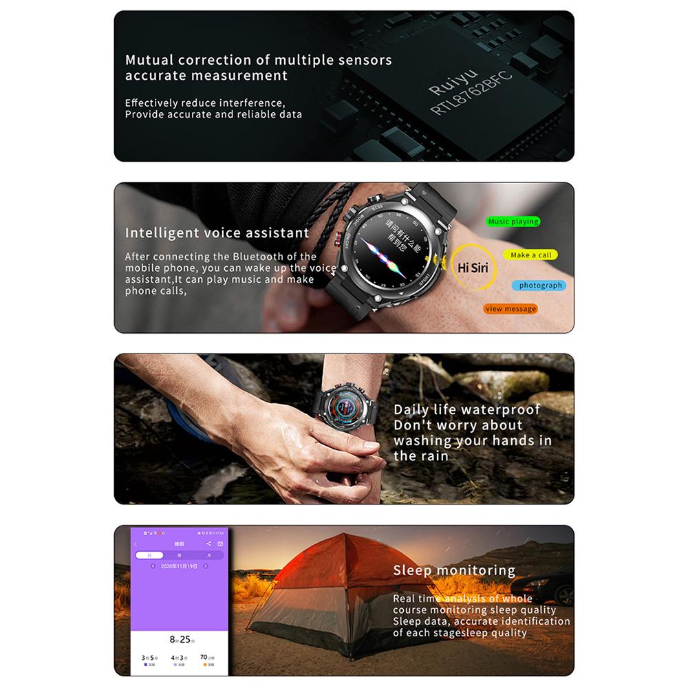 Rainbuvvy T92 Earbud Smartwatch 1.28inch IPS Full Touch 128MB RAM 470mAh BT5.0 TWS IP67 Водонепроницаемый Запись Локальная Музыка Беспроводной Смарт Браслет