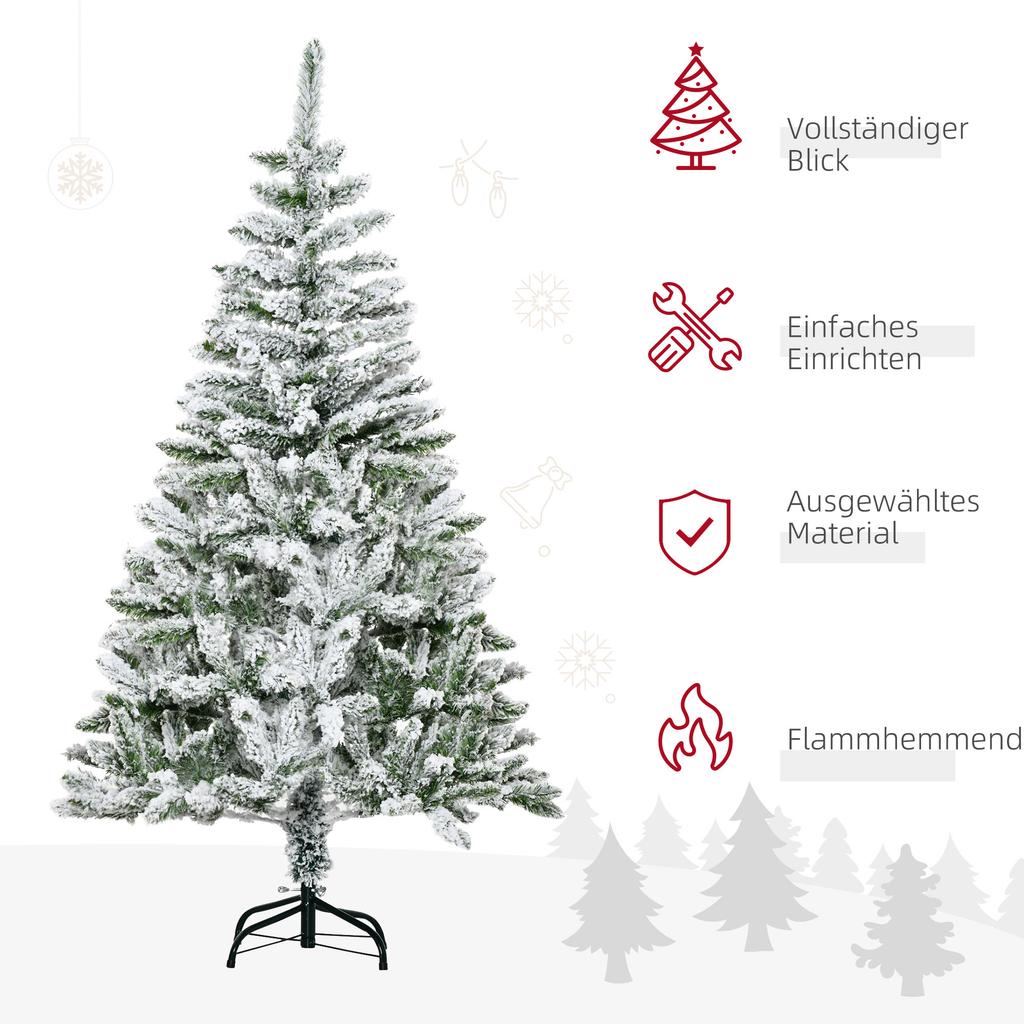 Artificial Christmas tree, snow effect, flame retardant, hinged construction, green/white