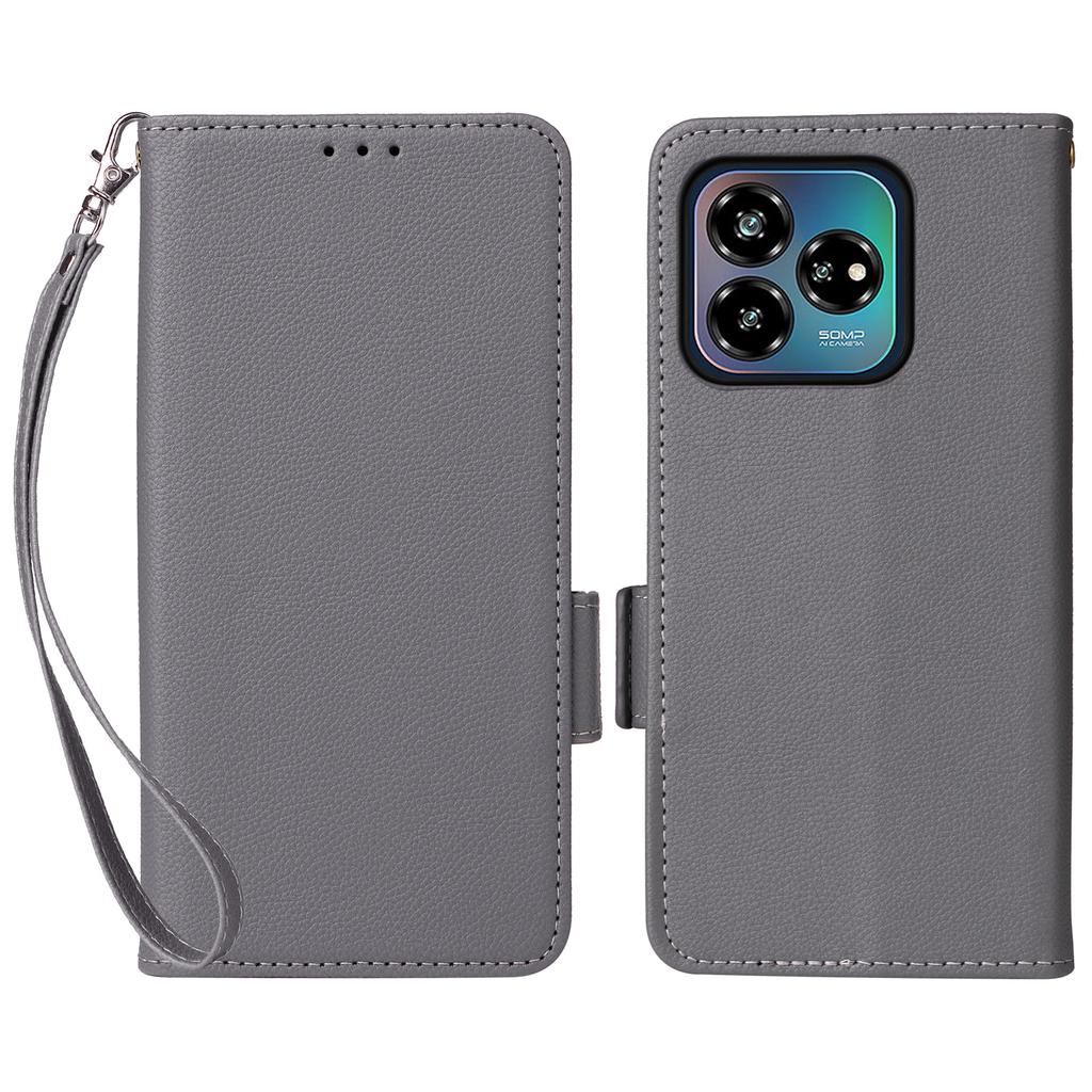 Чехол для ZTE Axon 60 Lite/Blade V60 Vita с ремешком на запястье, текстура личи, кошелек из ПУ кожи, чехол для телефона