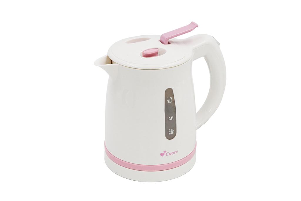 Электрический чайник Maruyama Cuore, водонагреватель небольшого объема с функцией предотвращения утечки воды, розовый, белый, 1,0 л, CU-205EK(P)