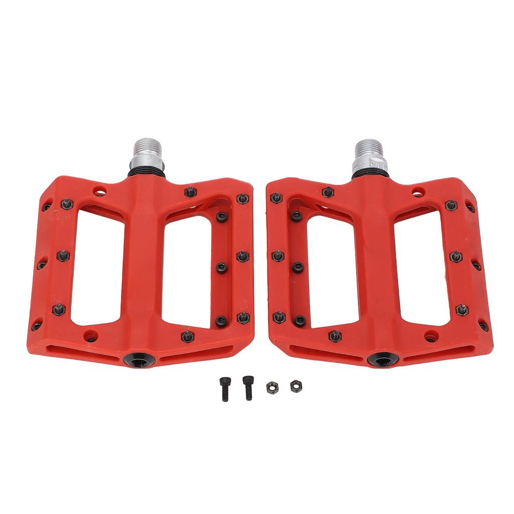 2 шт. велосипедные педали двухсторонние противоскользящие гвозди легкие нейлоновые высокоскоростные подшипники набор велосипедных педалей