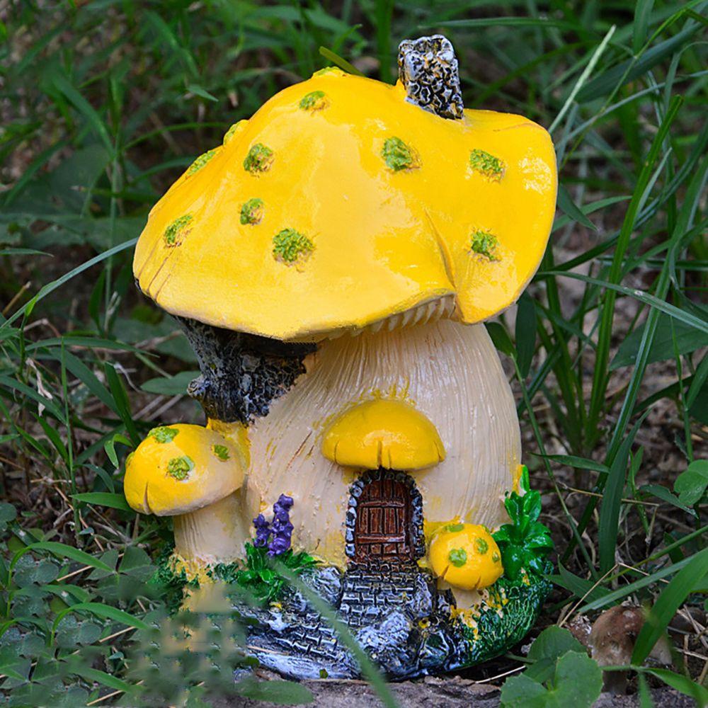 Scenery Making Miniature Mushroom House Fairy Garden Decor Micro Landscape Toadstool Figurines