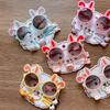 New Children's Cute Summer Rabbit Ears Sunglasses Girl Cartoon Character Hairband Hair Clip 5-piece Set Gift