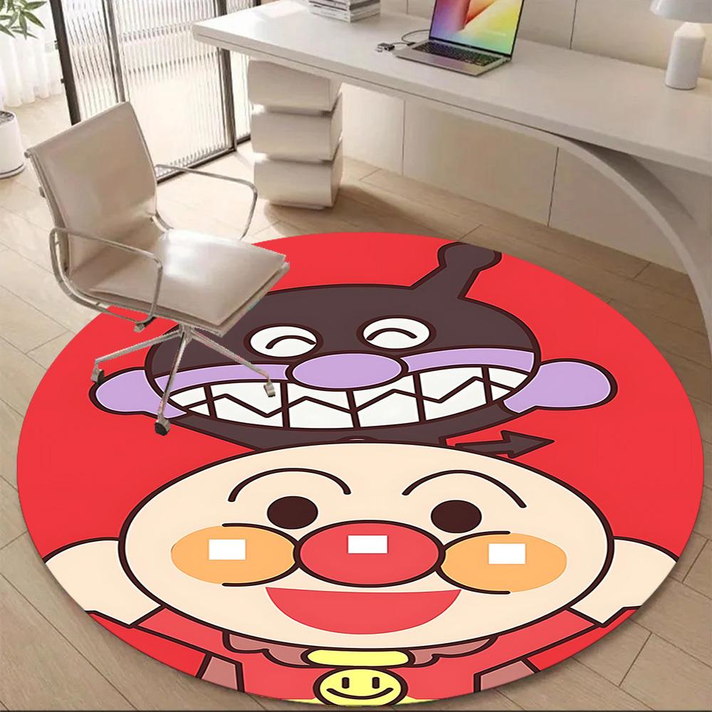 1 шт. Круглый ковер Anpanman для офиса, подходит для офиса, под офисные стулья, спальни, гостиной, домашнего декора, декора комнаты T1224014