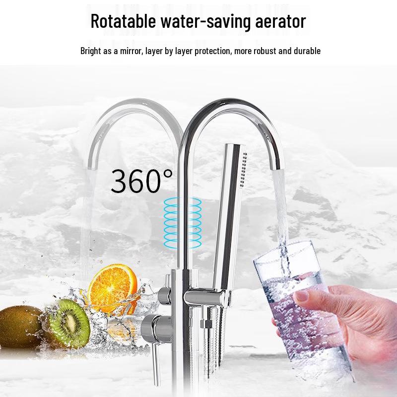 Handun Floor-Standing Bathtub Faucet with Shower Set