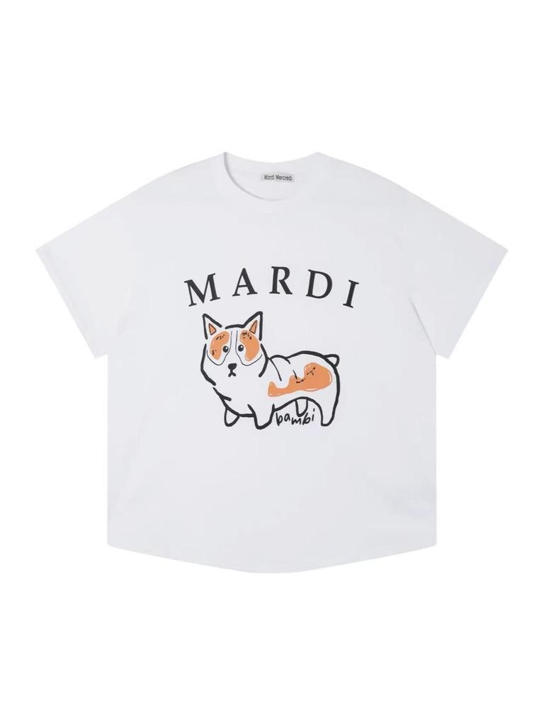 Korean Christmas Limited Edition Corgi Puppy Loose Casual Round Neck Top