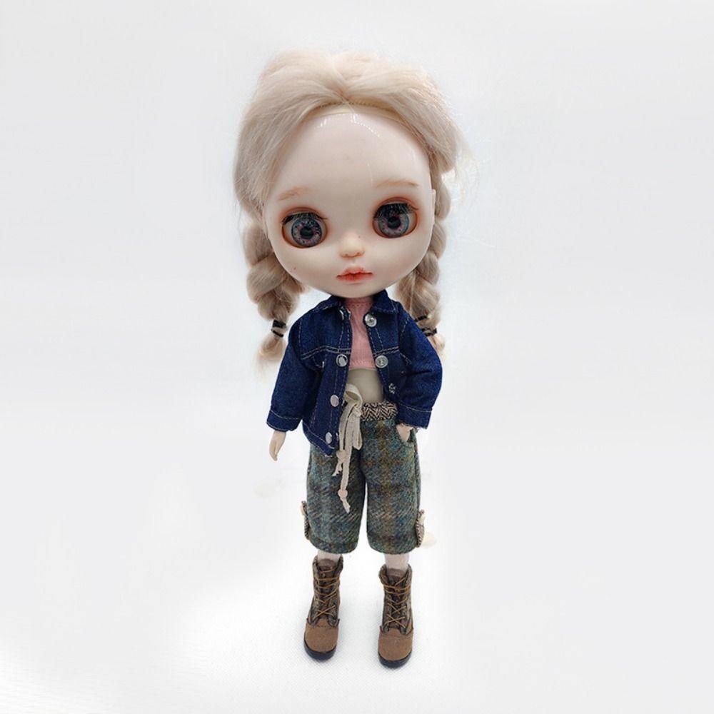Fashion T-shirt Trousers Cute Denim Pants  For Blythe Dolls For OB22 OB24 Doll