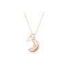 Swarovski Ожерелье с подвеской в форме луны Luna для женщин, розовое золото, синий 5671585