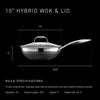 HexClad Гибридная вок-сковорода Безопасная Прямые продажи Гарантия Антипригарное покрытие [26см] [Антипригарное покрытие] Индукционная плита/Духовка/Посудомоечная машина (Только производитель, Включено) [HexClad]