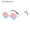 Trendy Small Metal UV Protection Film Men's Shades Sun Glasses Women's Sunglasses Diamond Shape
