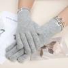 Теплые вязаные перчатки для женщин на осень и зиму, студенческие однотонные универсальные перчатки без пальцев из шерсти для офиса, для улицы, для езды