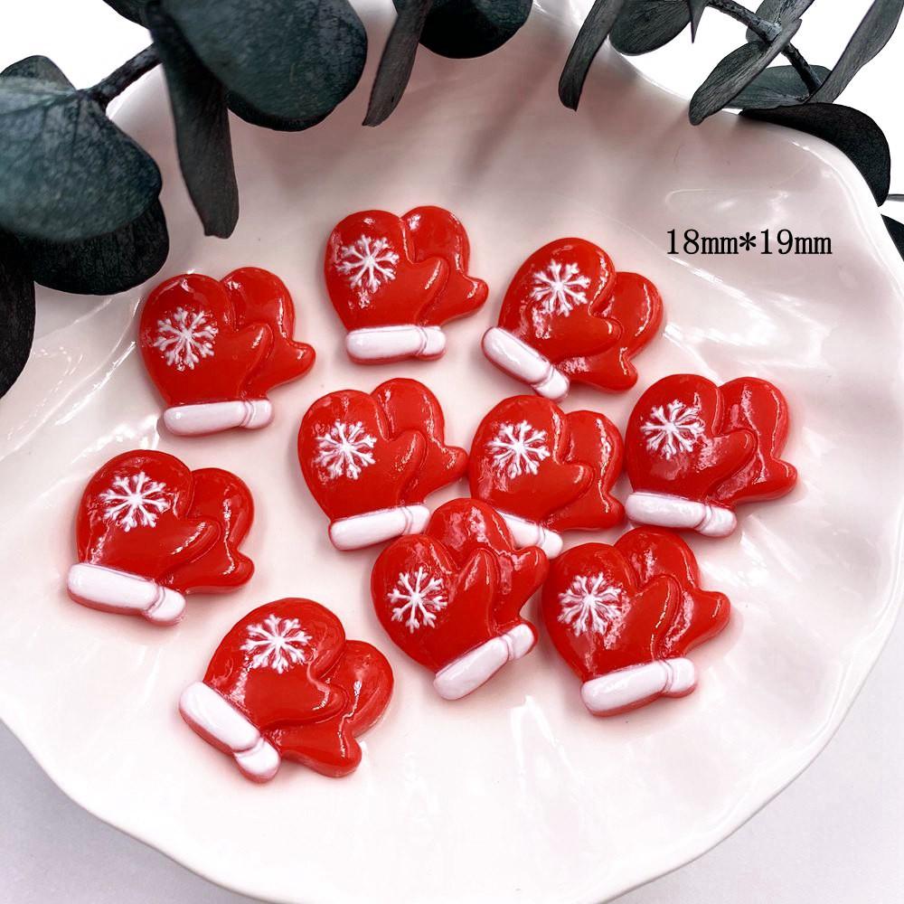 Красочные рождественские комбинированные фигурки из смолы с плоской спинкой, мультяшные фигурки, узор, сделай сам, скрапбук, художественный материал, орнамент