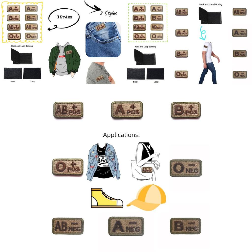 Премиальный вышитый патч с группой крови Ababo+pos Тактический идентификационный значок для военных энтузиастов