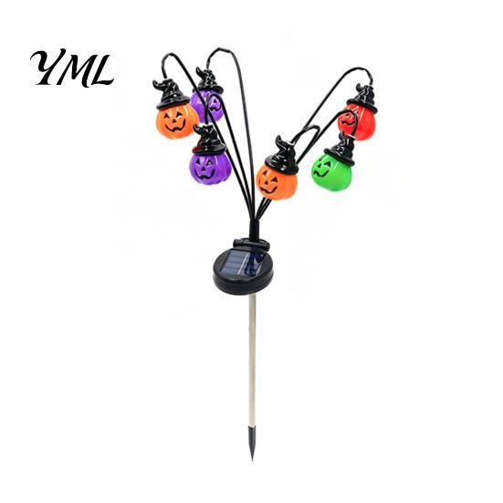 Solar Landscape Lighting for Walkway Halloween Garden Lights, Decorative Ghost Pumpkin Witch Hat String Festive Yard Lawn Decor IP54 Waterproof