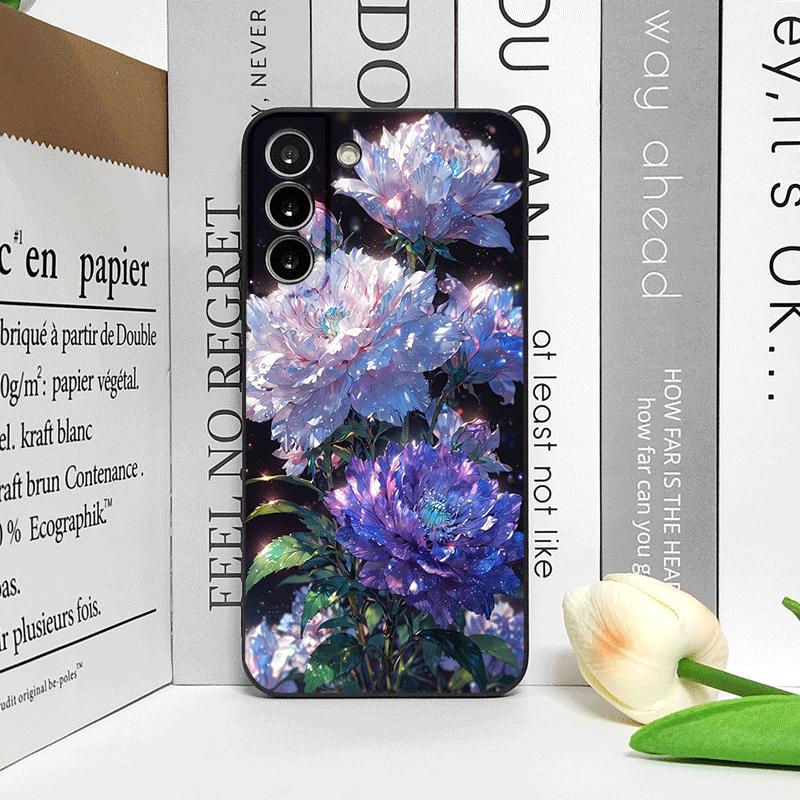 Роскошный Чехол для Телефона с Рисунком Белого Пиона для Samsung Galaxy S25 S24+ S23 Ultra S22 Plus S20 S21 FE M53 M34 5G Мягкие Чехлы