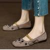 New Square Toe Women's Shoes Flower Decoration Chain Bow Knot Flats for Women Mary Jane Shoes Comfortable Women's Shoes Zapatos