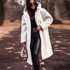 Женское длинное осенне-зимнее однотонное шерстяное женское пальто с длинными рукавами