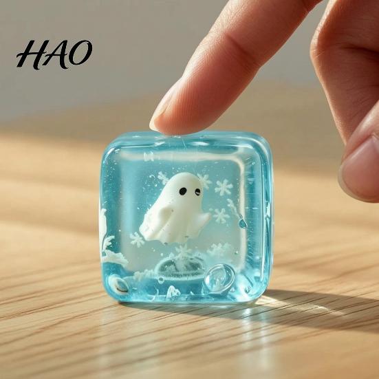 Ice Cube Squeeze Toy Christmas Toy, Stress Sensory for Halloween, Soft Clear Pinch Anxiety Relief