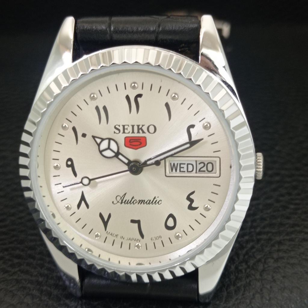 АВТОМАТИЧЕСКИЕ ВИНТАЖНЫЕ ОТРЕМОНТИРОВАННЫЕ МУЖСКИЕ СЕРЕБРИСТЫЕ ЧАСЫ SEIKO 5 6309A ЯПОНИЯ a442477-1