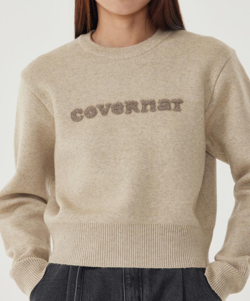 COVERNAT WOMAN Вязаный джемпер с логотипом Cooper Угольный
