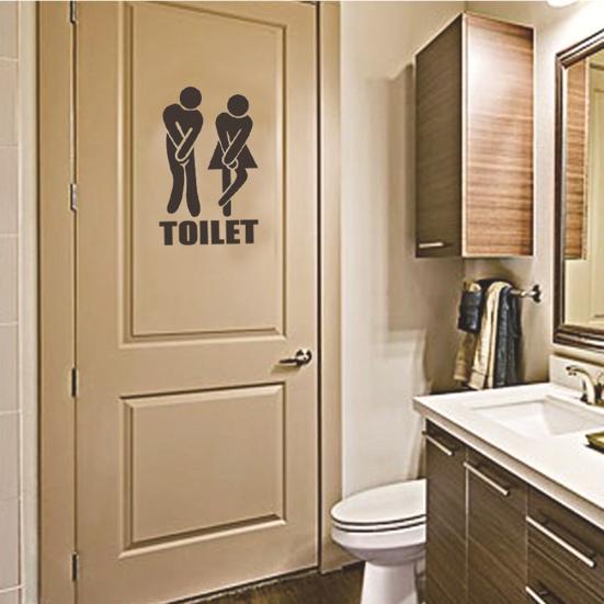 WC Toilet Entrance Sign Door Wall Sticker Decal Waterproof Mural Home Decoration