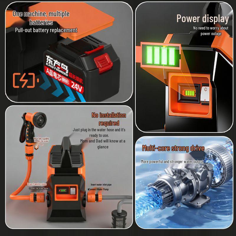 Rechargeable Automatic Water Pump for Vegetable Patch Irrigation - Ideal for Rural and Outdoor Use